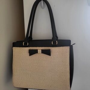 Used good Condition Elegant Black and Tan Women's Tote Bag KATE SPADE
